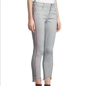 Parker Smith | Skinny Step-Hem Mid-Rise stripe Jeans